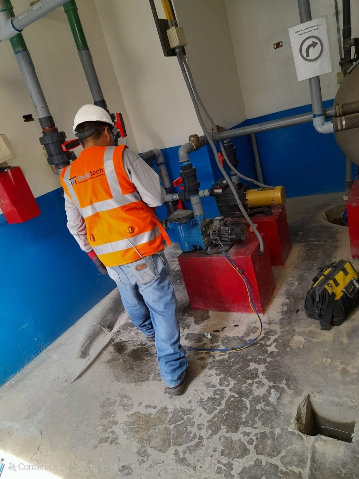 Técnico trabajando en instalación